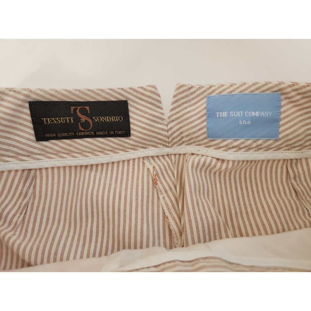 Tessuti Di Sondrio The Suit Company Tan Slacks Womens Size 29 Inch Waist - Picture 6 of 8